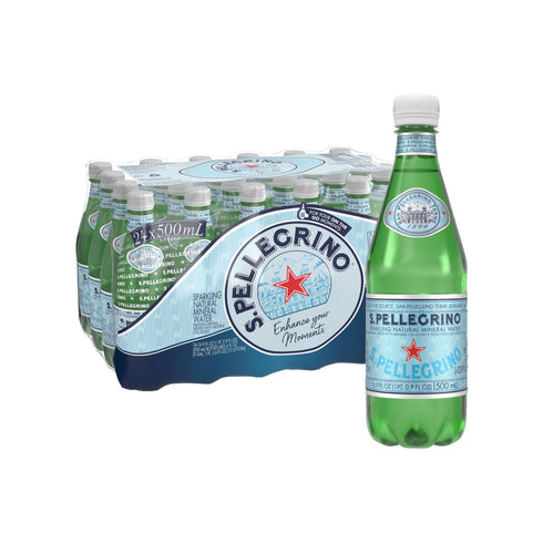 S.Pellegrino Sparkling Natural Mineral Water, Plastic Bottles, 24 ct./16.9 fl. oz.